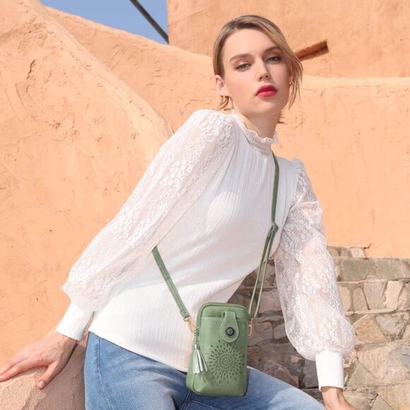 Small Crossbody Bags for Women, Lightweight Vegan Leather Cell Phone Purse, Cute - Picture 2 of 7
